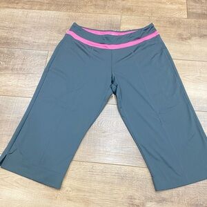 Vintage cropped Nike Dri-FIT gray Pants with Pink Waistband